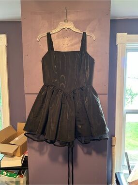 Sugar Thrillz black mini dress with lave up back XL nwt